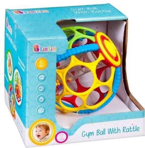 Развивающая игрушка - BamBam: Резиновый мячик с погремушкой 