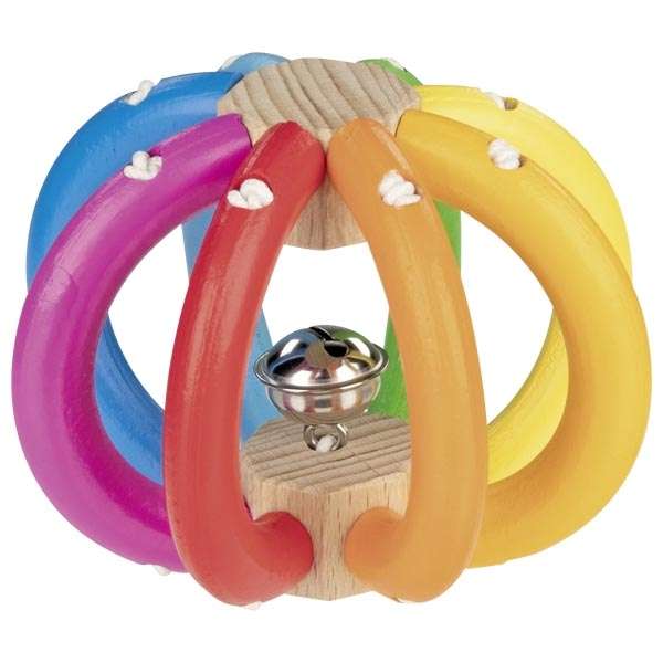 Детская игрушка - Эластичная погремушка: Радужный шар