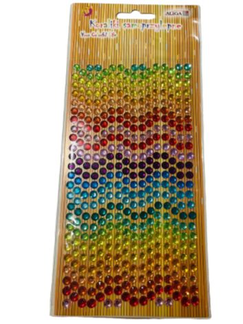 Акриловые хрустальные наклейки , разноцветные, 6мм