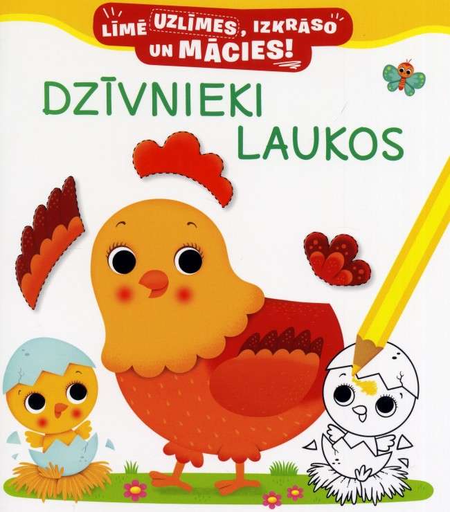 Līmē uzlīmes, izkrāso. Dzīvnieki laukos