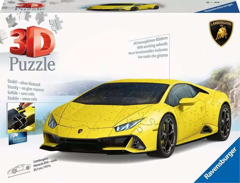 3D Puzle Lamborghini Huracan, dzeltens