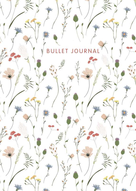 Bloknots: Bullet Journal savvaļas ziedi, 120 lpp.