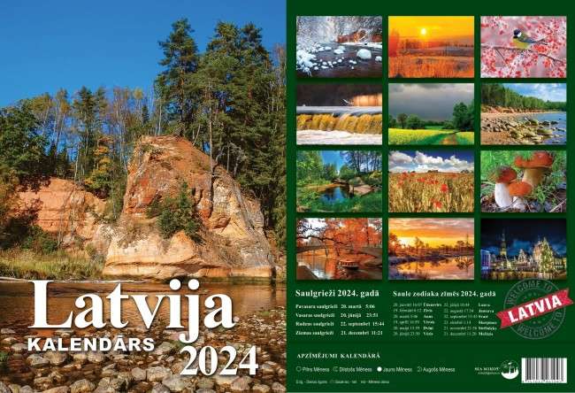 Sienas kalendārs B4 2024 gada Latvija