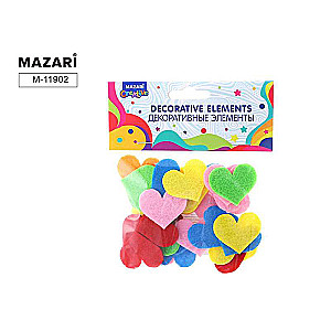 Dekoratīvie elementi no auduma CUTE HEART, 30 gab.