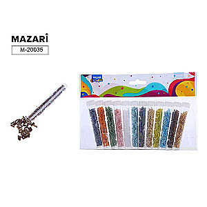 Pērļu komplekts, 12 krāsas x 7 g, 4 mm, plastmasas pudele