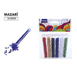 Pērļu komplekts, 6 krāsas x 7 g, 3 mm, plastmasas pudele