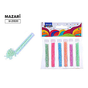 Pērļu komplekts, 6 krāsas x 7 g, 2 mm, plastmasas pudele