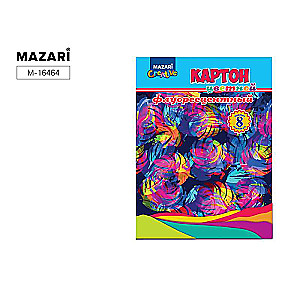 Krāsainā kartona komplekts, glancēts, fluorescējošs, 8 l., 8 krāsas, mapē