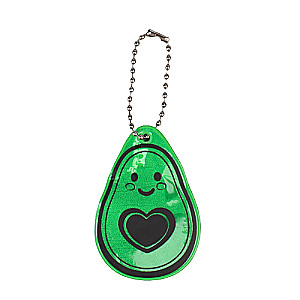 Divpusējs atstarojošs elements avokado 4,1*6cm ķēdīte zaļa