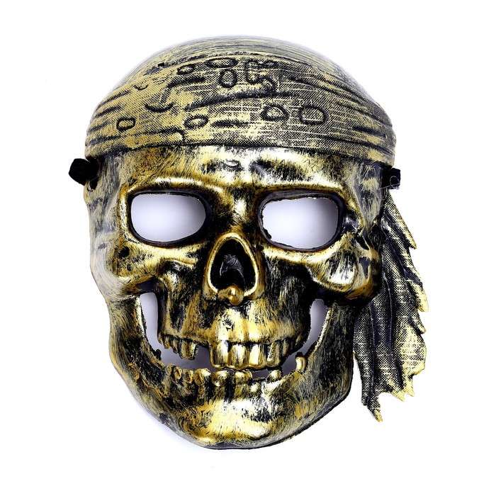Карнавальная маска -  Пират, цвет золото