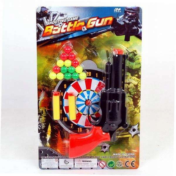 Игрушечный пистолет - Battle Gun  с мягкими пулями и шариками