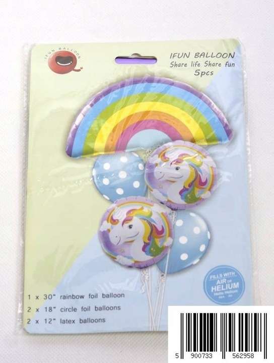 Folijas balonu komplekts Rainbow, 5 gab