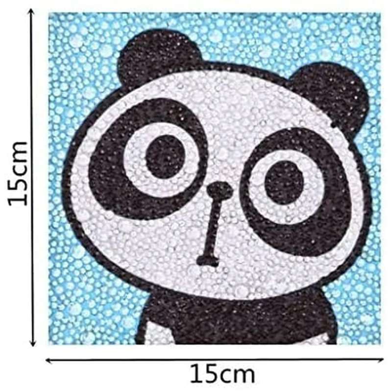  Dimanta mozaīka 15x15 cm ar foto rāmi Pārsteigtā Panda