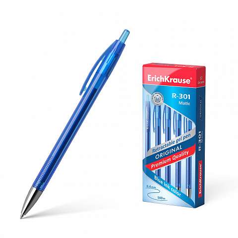 Pildspalva aut. gēls zila 0.5mm ERICHKRAUSE R-301 Original Gel Matic 