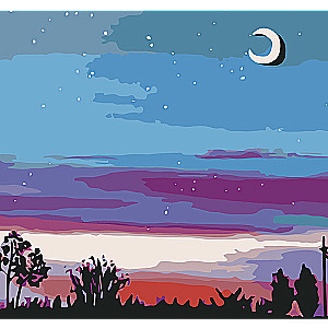 Numuru gleznošana 20x20 cm Nakts, 10 krāsas, urv. 4