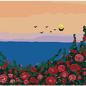 Numuru gleznas 20x20 cm Vakar rozes, 10 krāsas, urv. 4