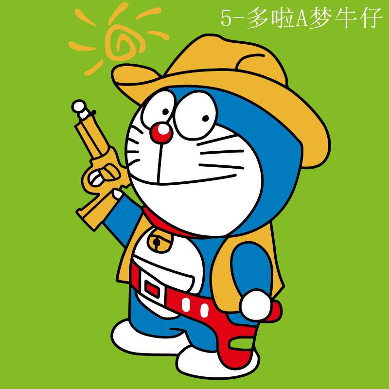 Glezna pēc numuriem 20x20 cm Doraemons, 6 krāsas, grūtība 4