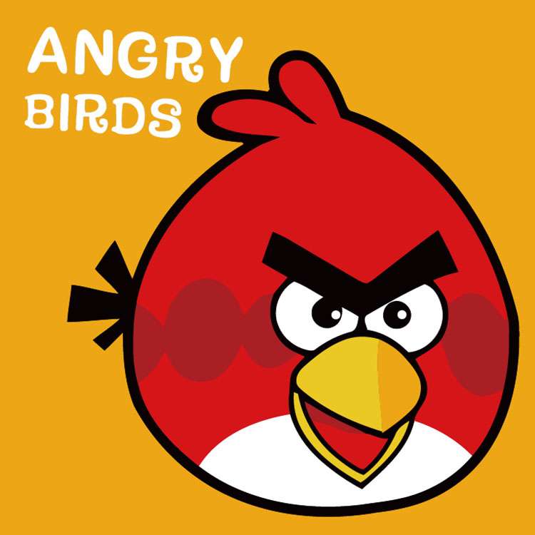 Glezna pēc numuriem 20x20 cm Angry Birds, sarkans, 5 krāsas, grūtība 4 
