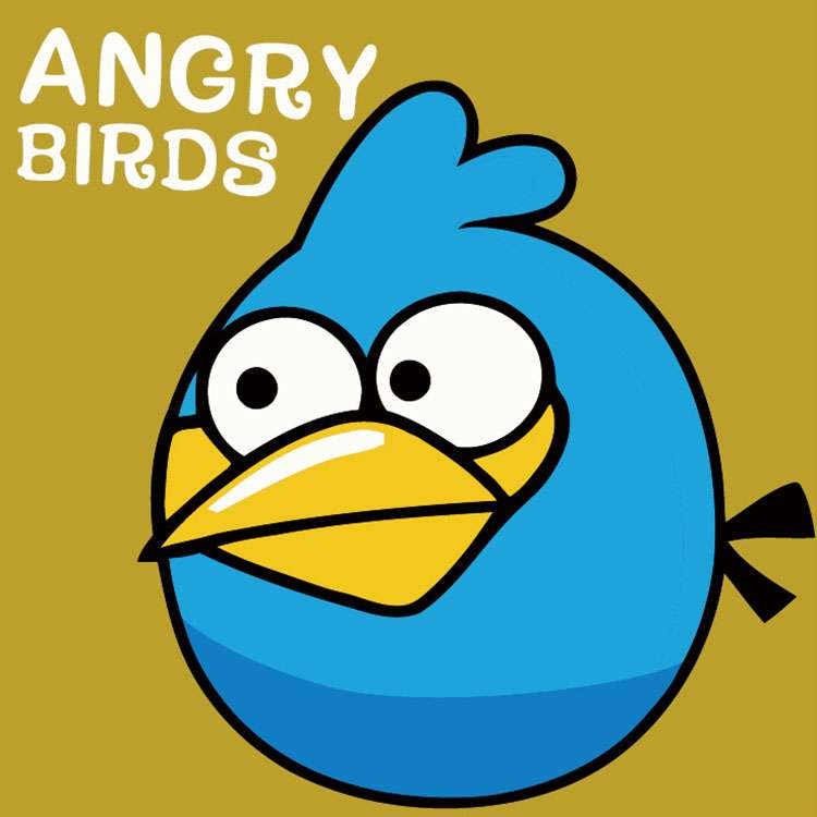 Glezna pēc numuriem 20x20 cm Angry Birds, gaiši zils, 6 krāsas, grūtība 4 