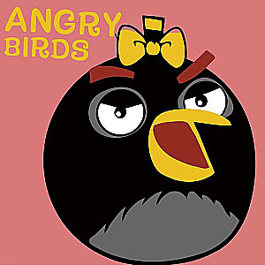 Numuru gleznošana 20x20 cm Angry Birds, melns, 6 krāsas, urv. 4