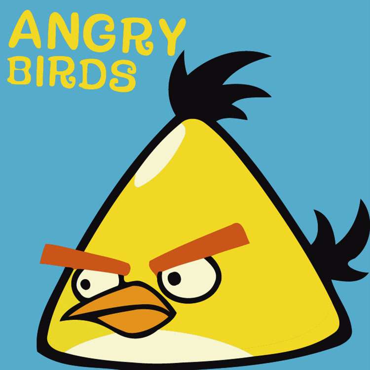 Картины по номерам 20х20 см Angry Birds, жёлтый, 6 цв., урв. 4