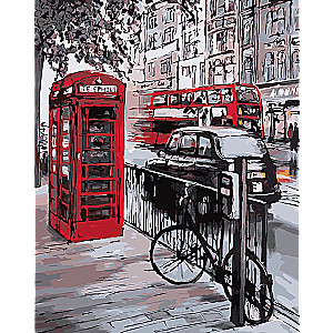 Numuru gleznošana 30x40 cm Londonas telefona būda, 20 krāsas, urv. 4