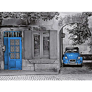 Dimanta mozaīka 30x40 cm Zils retro auto, 20 krāsas, urv. 4