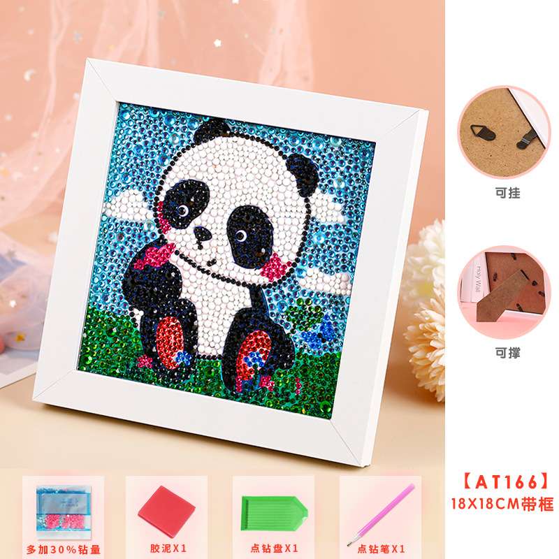  Dimanta mozaīka 15x15 cm ar foto rāmi Panda