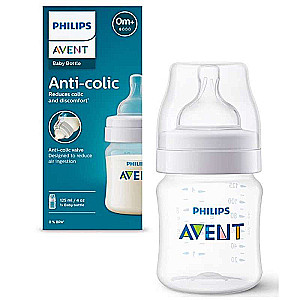 Philips Avent Antikoliku pudele barošanai 125 ml, knupis jaundzimušajiem, 0m+