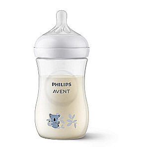 Philips Avent Natural Response pudele barošanai Koala 260 ml, knupis ar lēnu plūsmu, 1m+