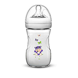 Philips Avent Natural Hippo barošanas pudelīte, 260 ml, 1M+