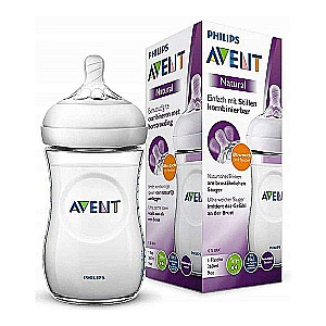 Philips Avent Natural pudele 260 ml, knupis ar lēnu plūsmu, 1m+