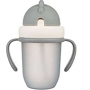 CANPOL BABIES pudelīte ar silikona salmiņu 210ml 9m+