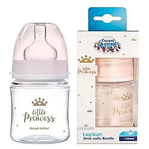 CANPOL BABIES anti-koliku pudele ar plašu kaklu 120ml PP EasyStart ROYAL BABY