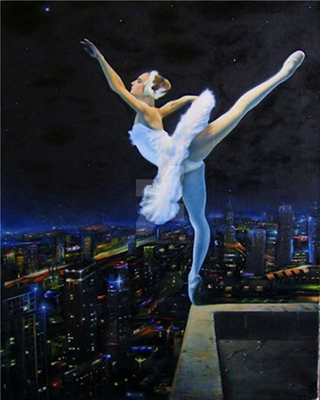 Glezna pēc numuriem 30x40 cm Jumta balerīna