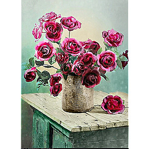Numuru gleznošana 30x40 cm Rozes vāzē