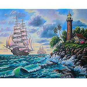 Numuru gleznas 30x40 cm Bāka un brigantīna