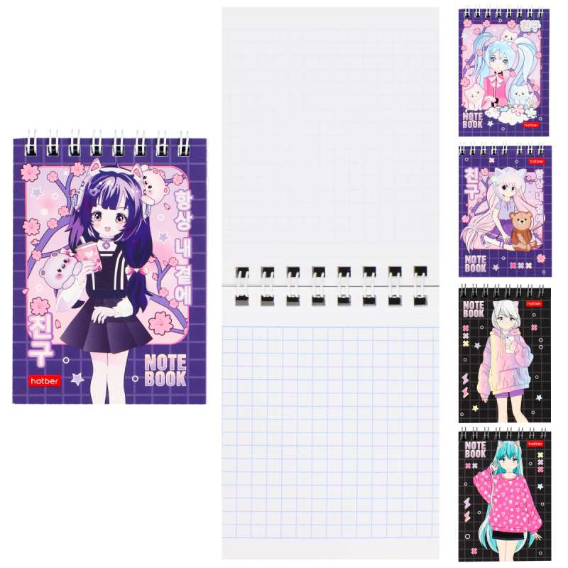 Bloknot 60l A7f kvadrāts - Neko-Tjan_anime
