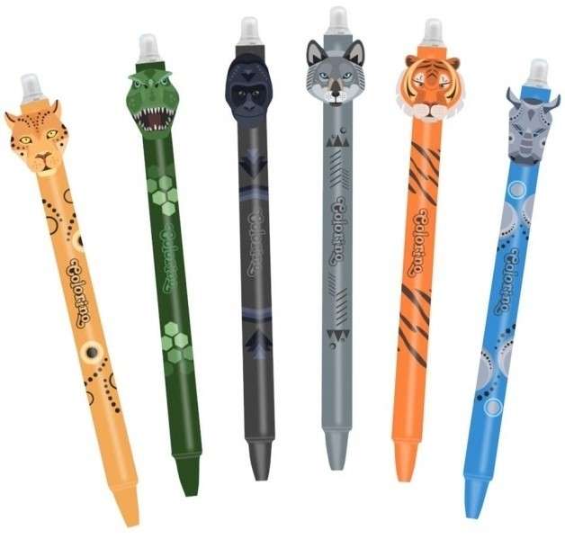 Pildspalva aut.gels zila 0,5mm ar dzēšgumiju COLORINO ANIMALS