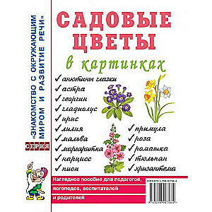 Dārza ziedi attēlos. Vizuālais palīglīdzeklis pedagogiem, logopēdiem, audzinātājiem un vecākiem.