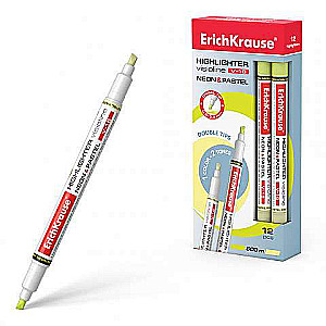 Tekstmarķieris ErichKrause® Visioline V-16 Neon+Pastel, tintes krāsa dzeltena