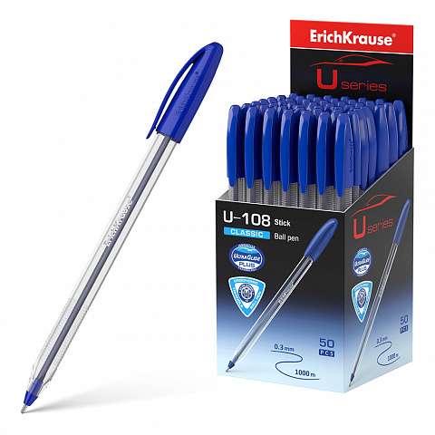 Pildspalva lodīšu ErichKrause zila U-108 Classic Stick 0,3 mm