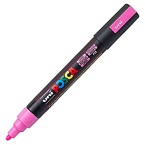 Marķieris uz ūdens bāzes UNI Posca PC-5M fluorescējoši rozā