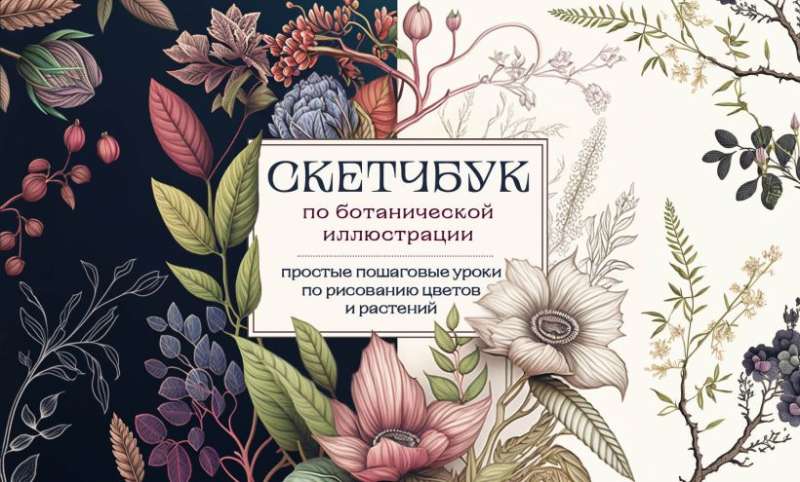 Skeču grāmata par botānisko ilustrāciju. Vienkārši soli pa solim ziedu un augu zīmēšanas kursi