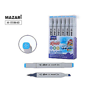 Marķieris skicēšanai divpusējs LINDO, cerulean blue
