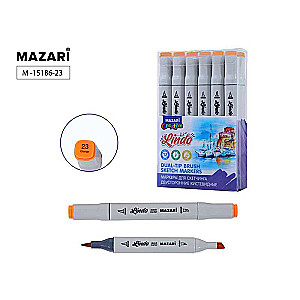 Divpusējais skiču marķieris LINDO, oranžs
