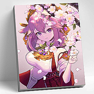 Glezna pēc numuriem 30x40 Genshin YAE MIKO 25 krāsas