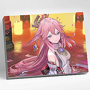 Glezna pēc numuriem 30x40 Genshin YAE MIKO 26 krāsas
