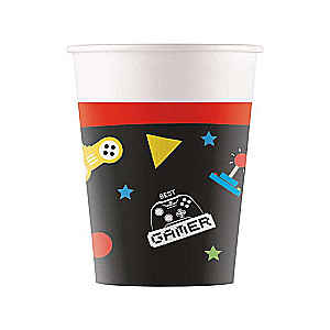 Papīra glazītes 200ml, 8gab Gaming Party