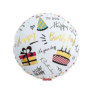 Foliētais balons Ibrex 14, Priecīgu dzimšanas dienu svinības